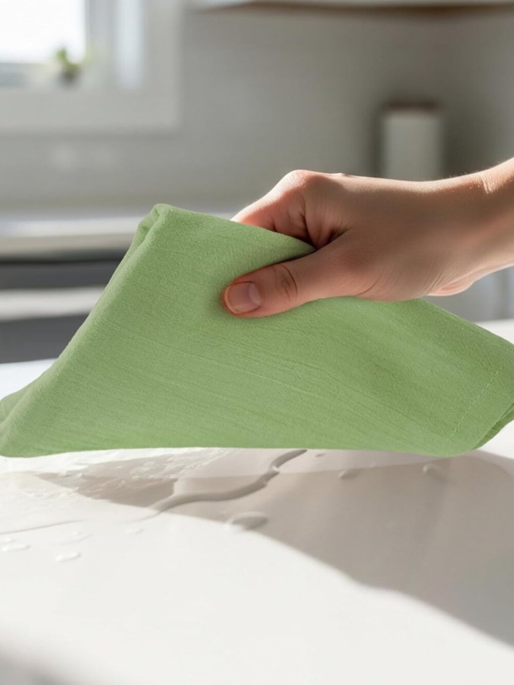 Sage Green Flour Sack Towels [12 Pack-28 x 28 In]100% Cotton - Picture 6 of 7